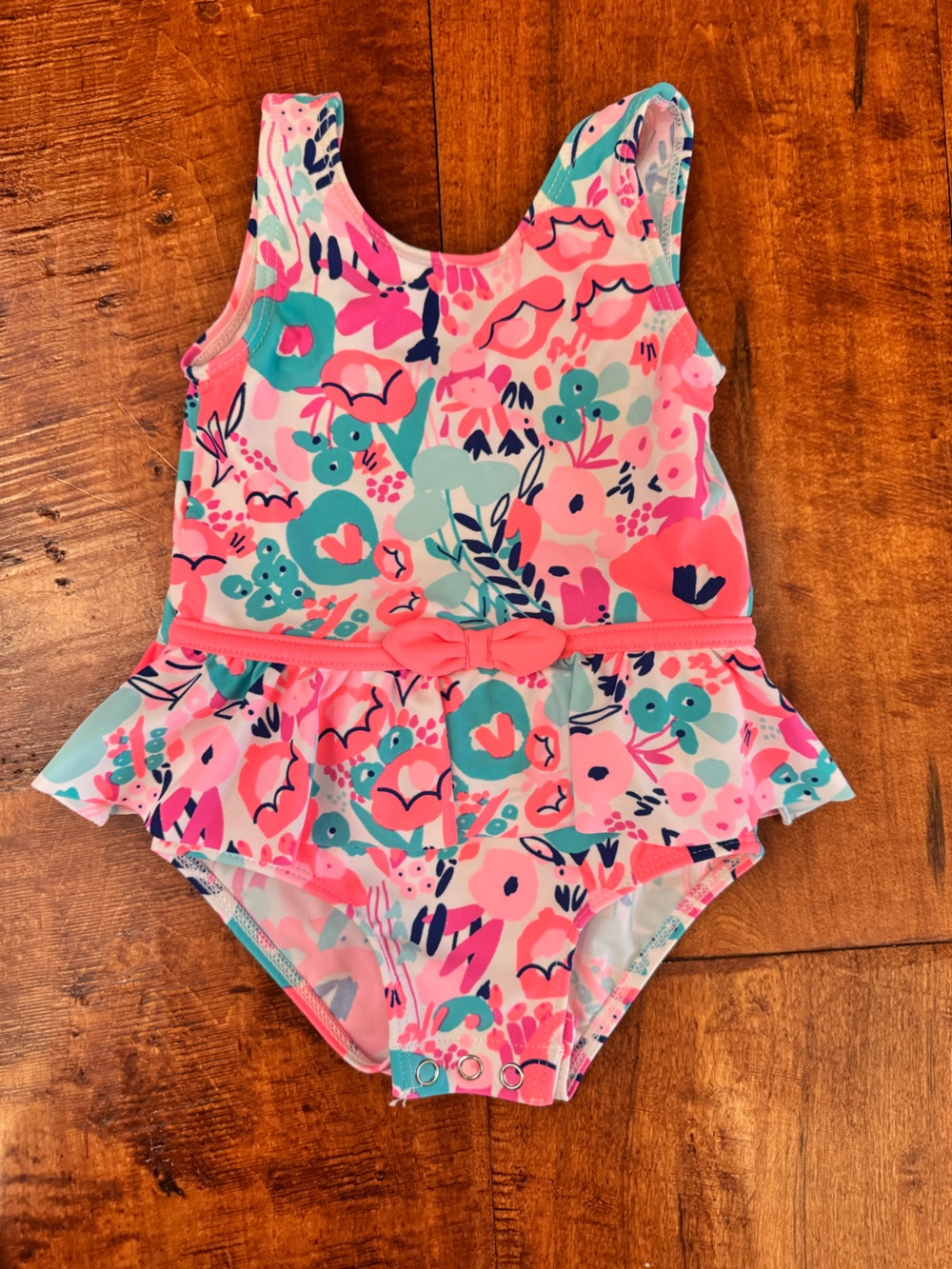 Carter's Girls' Floral Swim Skort - Pink & Teal